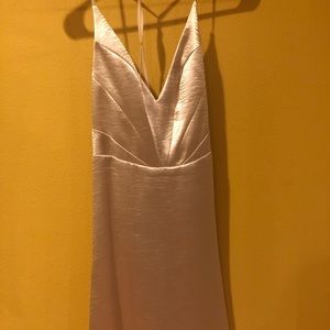 Satin/silk iridescent champagne mini dress